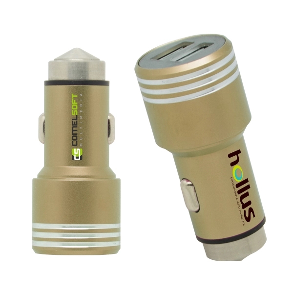 Safety Hammer Car Charger - Gold - Image 1