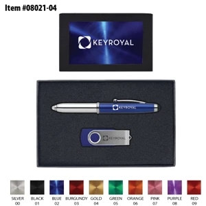 Gift Set with 8GB USB and 3 in1 Stylus/Pen/Flashlight