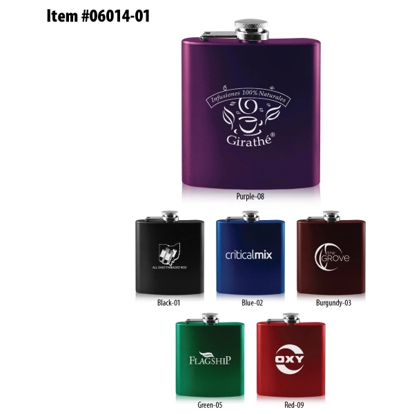 6 oz. Old Fashioned Colored Flask - Image 1