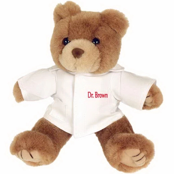 8" Doctor Bear with one color imprint