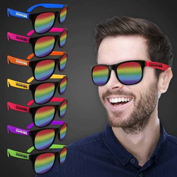 Rainbow Neon Green Billboard Sunglasses - Image 1