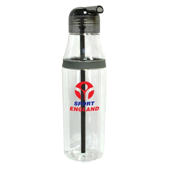 CAROL 26oz WATER BOTTLE WITH EXTERIOR COLOR RING AND STRAW - Image 2
