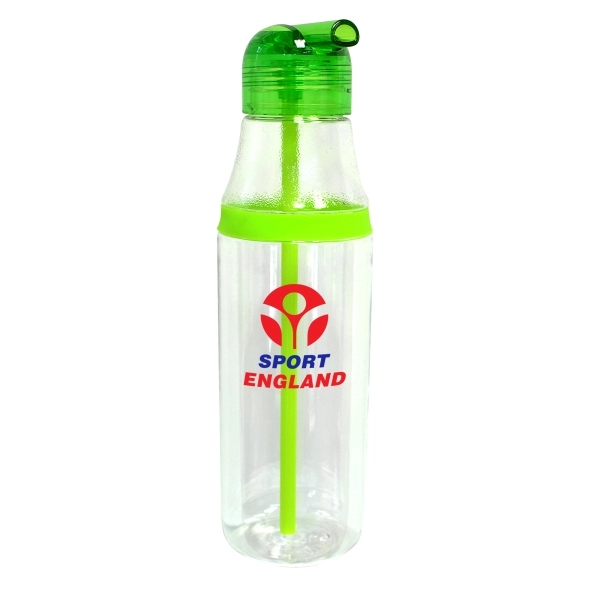 CAROL 26oz WATER BOTTLE WITH EXTERIOR COLOR RING AND STRAW - Image 5