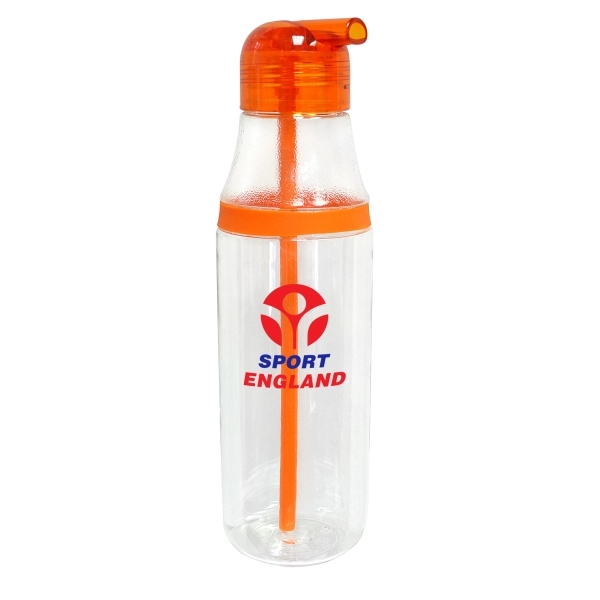 CAROL 26oz WATER BOTTLE WITH EXTERIOR COLOR RING AND STRAW - Image 6