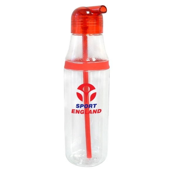 CAROL 26oz WATER BOTTLE WITH EXTERIOR COLOR RING AND STRAW - Image 7