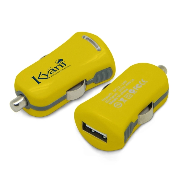 Candy USB Car Charger - Yellow - Image 1