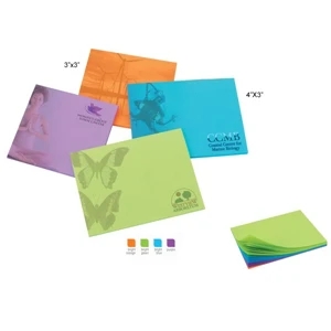 4" x 3" Colored Paper Adhesive Notepad