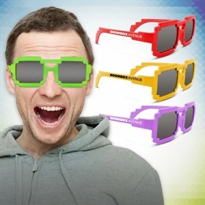 Assorted Color Pixel Mirrored Sunglasses