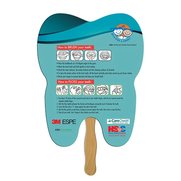Tooth Hand Fan Full Color - Image 1