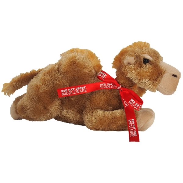 12" Sahara Camel with Ribbon and One Color Imprint