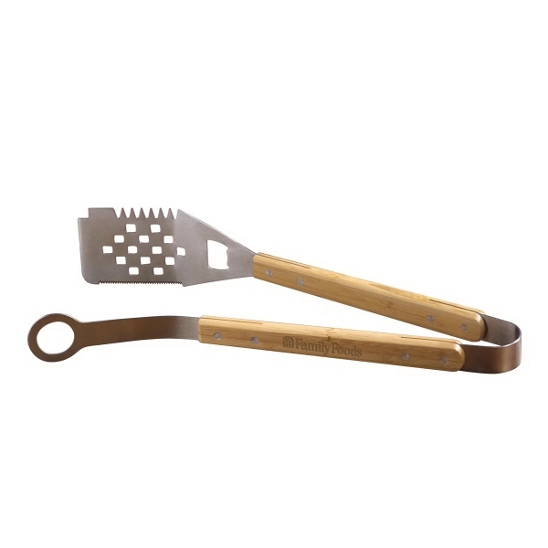 Bamboo Tong and Spatula Grill Tool - Image 1