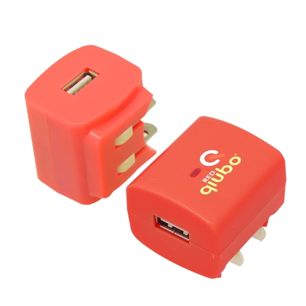 Whale USB Wall Charger - Red - Image 1