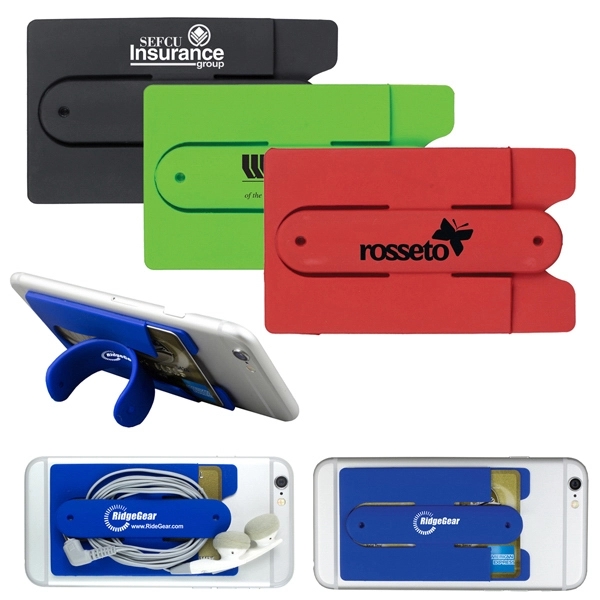 Two Function Soft Silicone Cell Phone Kickstand & Wallet - Image 8
