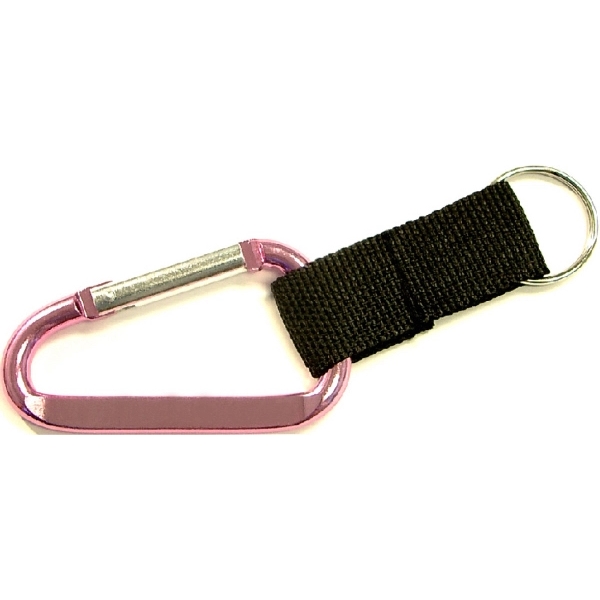 Carabiner with split key ring and nylon strap - Image 9