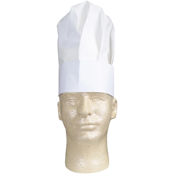 White Nonwoven Chef Hat with Slide Closer - Image 2