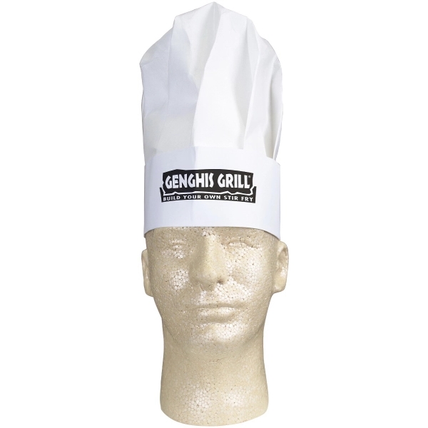 White Nonwoven Chef Hat with Slide Closer - Image 1