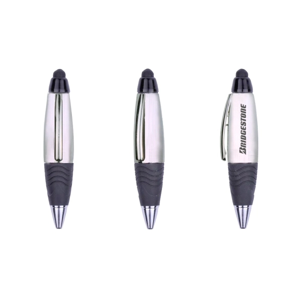 Mini UV Plating Plastic Ballpoint Pen with Stylus - Image 1