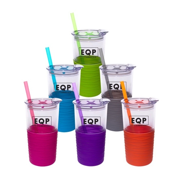 20 oz. Double Wall Tumbler with Sleeve & Straw