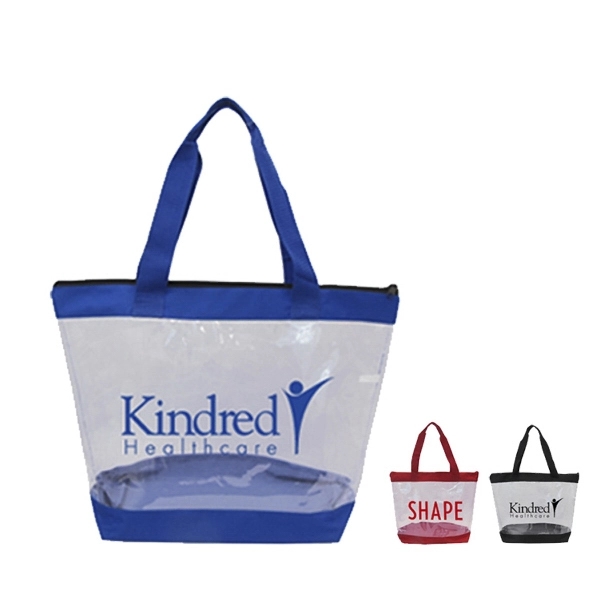 Clear Zipper Tote with Large Imprint Area - Image 1