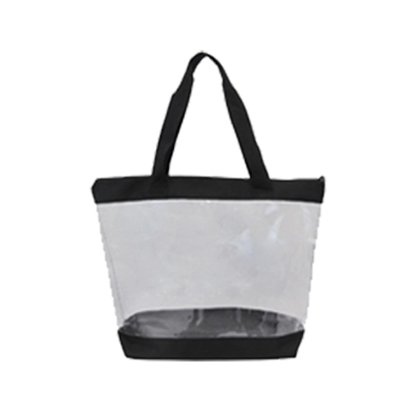 Clear Zipper Tote with Large Imprint Area - Image 2