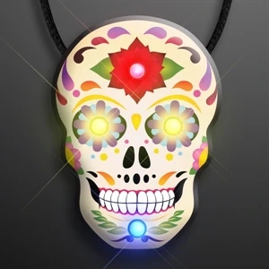 Light Up Day of the Dead Sugar Skull Necklace