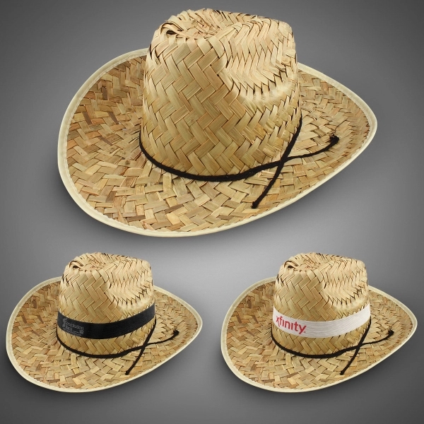 Western Cowboy Hat with Imprinted Hat Band - Image 3