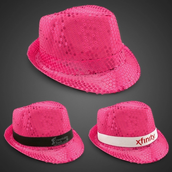Sequin Costume Fedora With Imprinted Band - Image 3