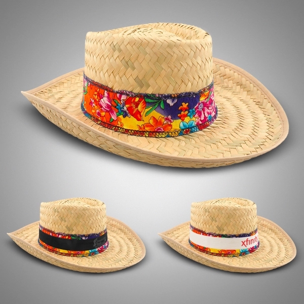 Gambler Hat with Floral Band - Image 2