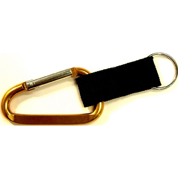 Carabiner with split key ring and nylon strap - Image 10