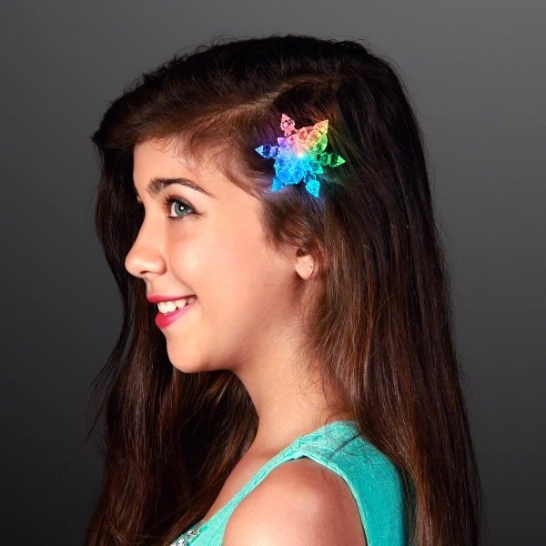LED Sparkling Snowflakes Light Up Hair Clips