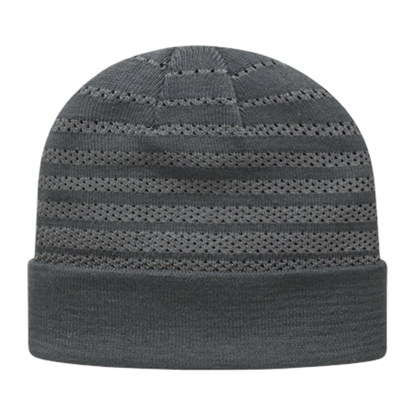 Mesh Knit Beanie with Cuff - Image 4