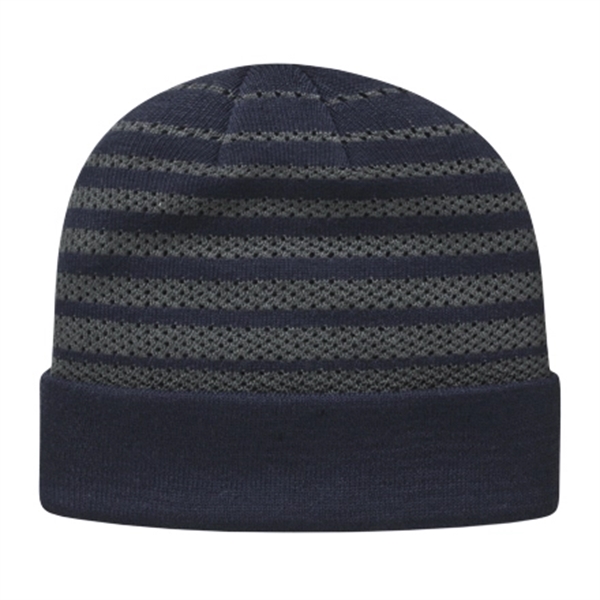 Mesh Knit Beanie with Cuff - Image 5