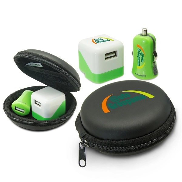 Camaro Charging Set - Black Case - Green - Image 1