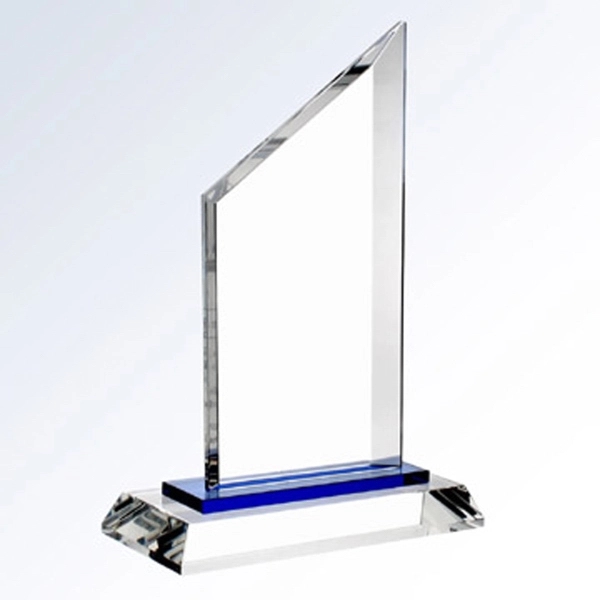Blue Sail Award with Clear Base 9"