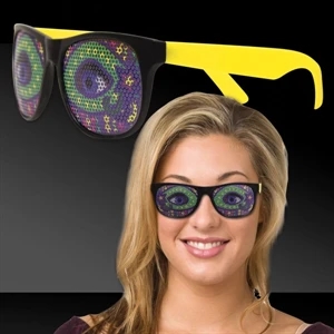 Mardi Gras Eyes Yellow Billboard Sunglasses