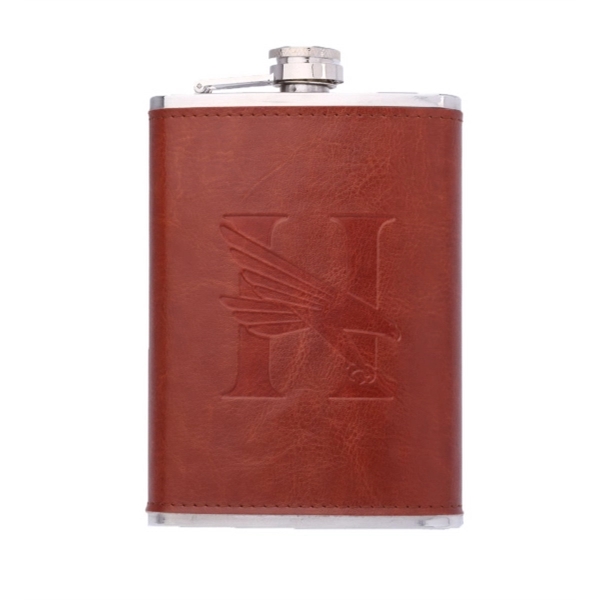 Leatherette 8 oz Flask - Image 3