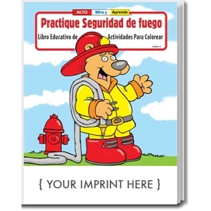 Practice Fire Safety Spanish Coloring and Activity Book
