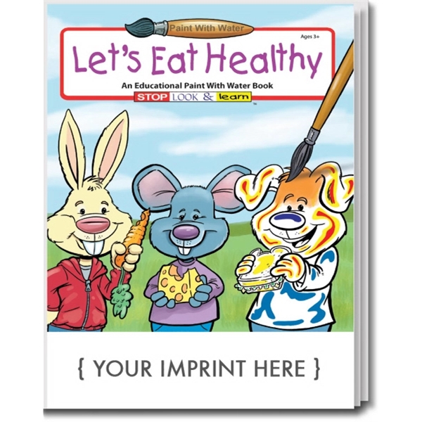 Let's Eat Healthy Paint With Water Book - Image 1