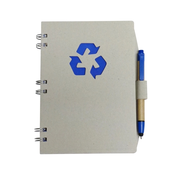 Recycled Color Notebook with Recycled Paper Stylus Pen - Image 2