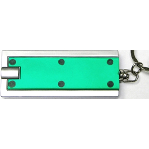 Slim rectangular flashlight swivel keychain - Image 2