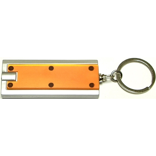 Slim rectangular flashlight swivel keychain - Image 2