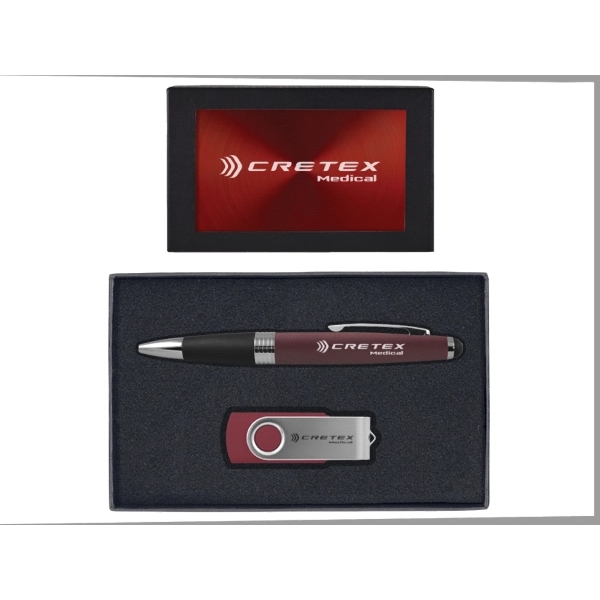 Torpedo Ballpoint Pen and 8GB Swivel USB Gift Set - Image 5