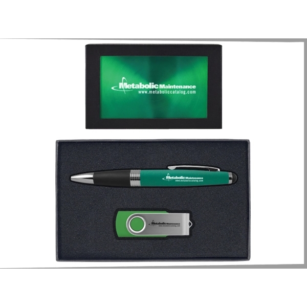 Torpedo Ballpoint Pen and 8GB Swivel USB Gift Set - Image 6