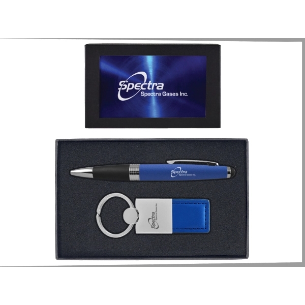 Torpedo Ballpoint Pen and Duo Leather Keytag Gift Set - Image 4