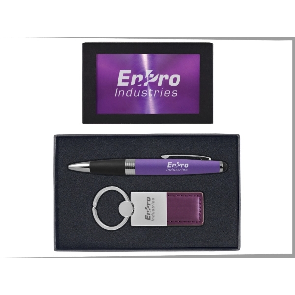 Torpedo Ballpoint Pen and Duo Leather Keytag Gift Set - Image 7