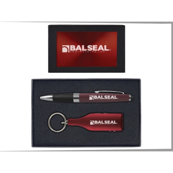 Torpedo Ballpoint Pen and Wine Opener Keytag Gift Set - Image 5