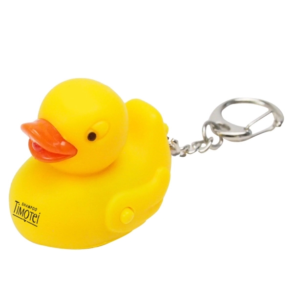 Plastic rubber duckie LED light keychain - Image 2