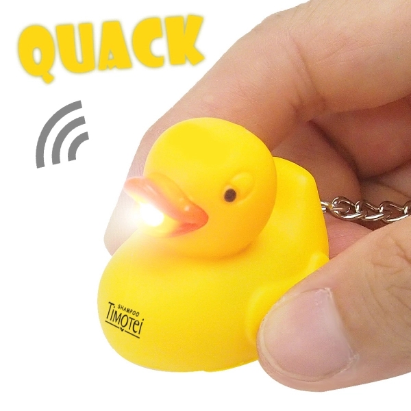 Plastic rubber duckie LED light keychain - Image 3