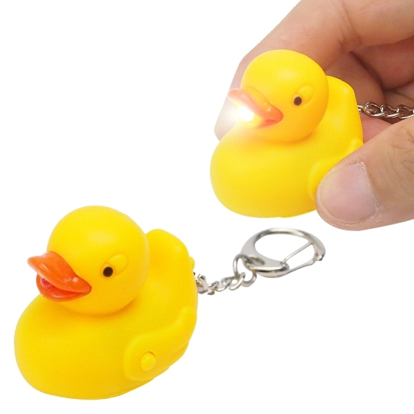 Plastic rubber duckie LED light keychain - Image 4