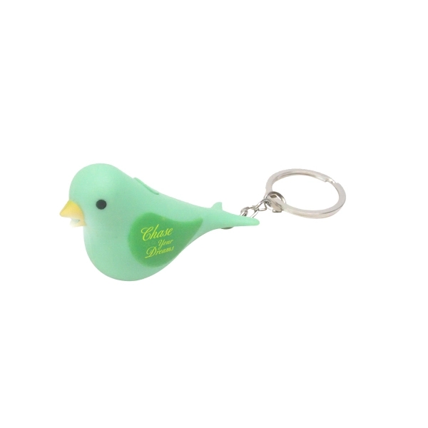 Plastic chirping bird LED light keychain - Image 3